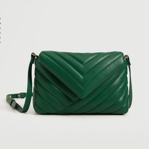 mango • quilted crossbody bag (green)